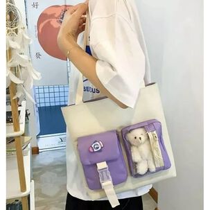 Mochila Escolar Viaje Estilo Coreano 5 Piezas Kit Azul