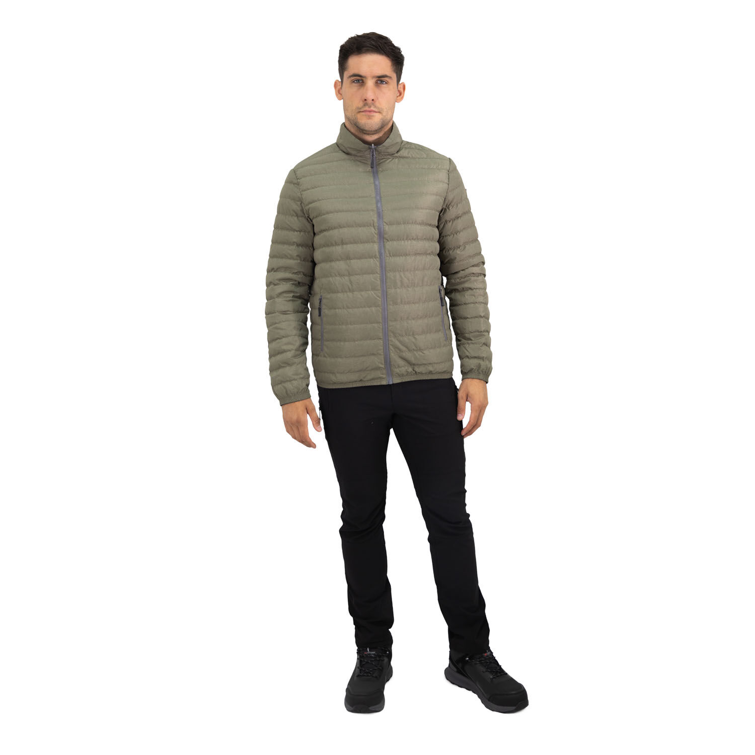 Parka Pluma Hw Goose Reversible Negro/verde Oliva image number 8.0