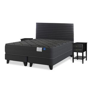 Cama Europea Flex Black / King / Base Dividida + Set De Maderas