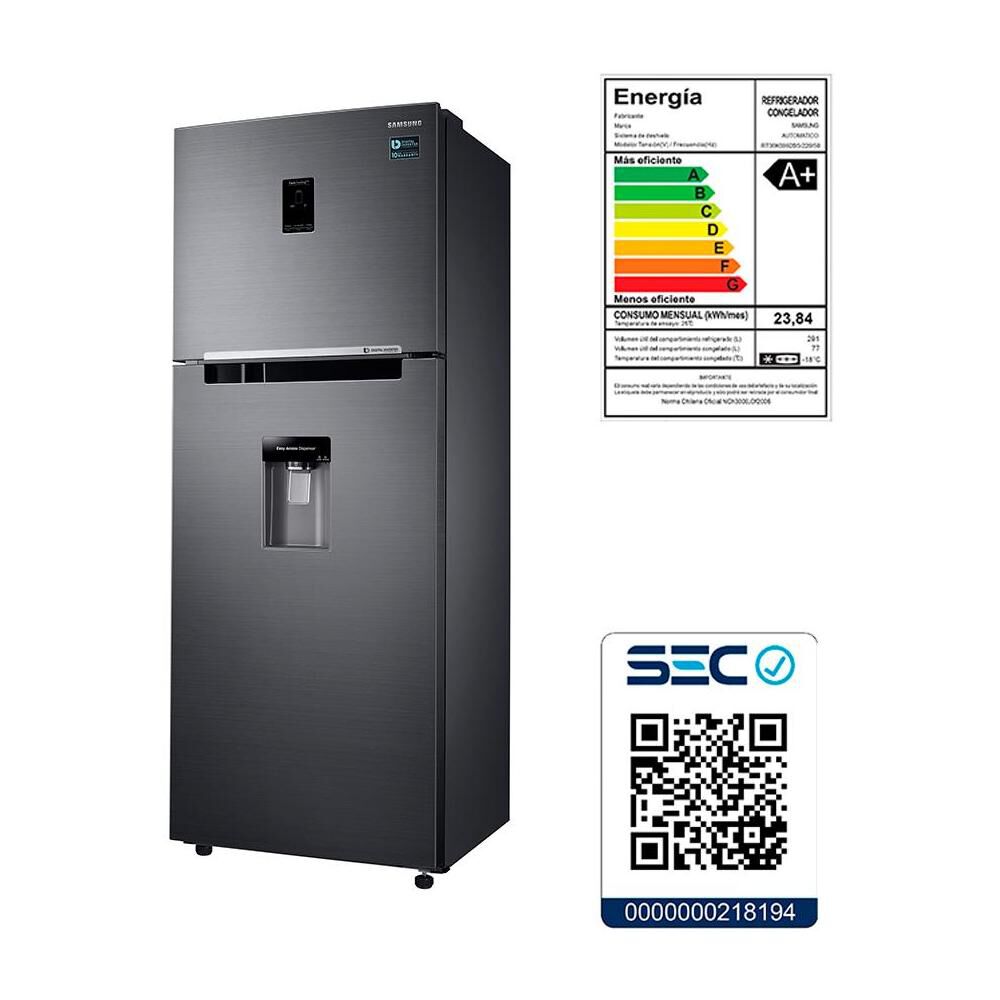 Refrigerador Top Freezer Samsung Rt38k5992bs / No Frost  / 368 Litros image number 4.0
