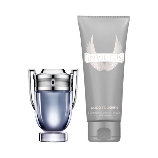 Set De Perfumer&iacute;a Hombre Invictus Paco Rabanne / 50 Ml / Eau De Toilette + All Over Shampoo 100 Ml