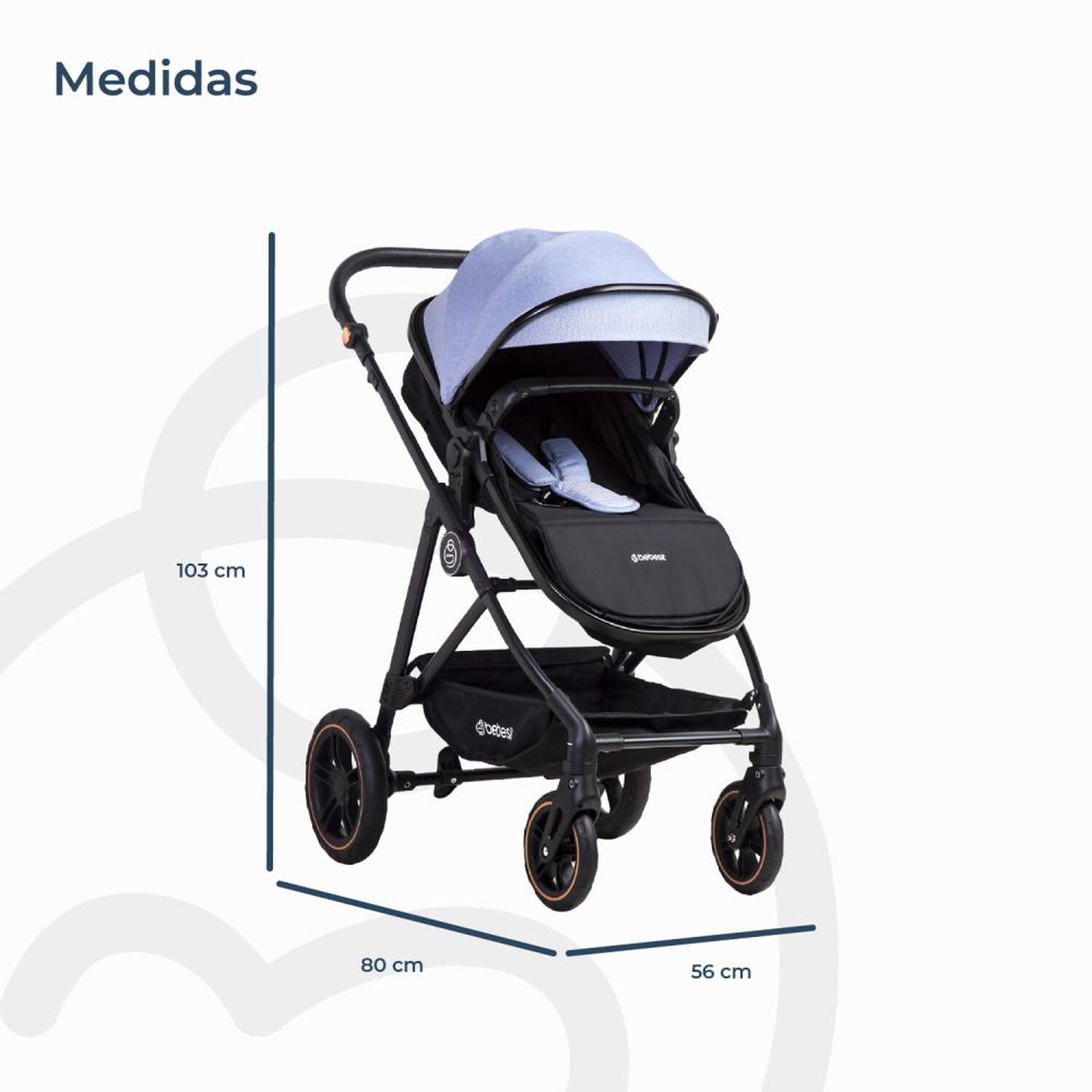 Coche Cuna Paseo Bebesit Street Azul image number 7.0