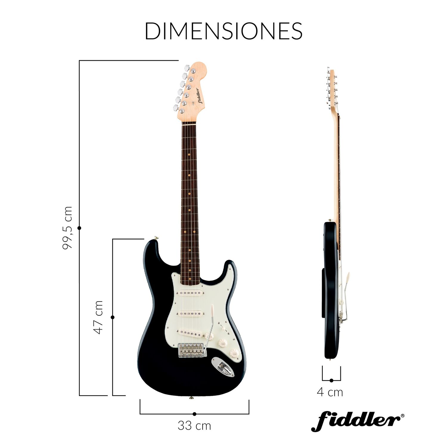 Combo Guitarra El&eacute;ctrica Negra + Amplificador Fiddler image number 4.0