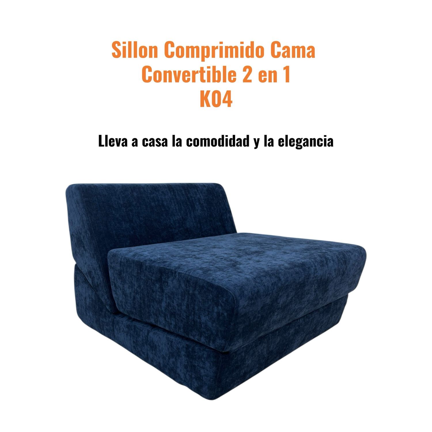 Sillon Sofa Cama Comprimido Convertible 3 En 1 K04 Azul image number 1.0