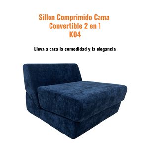 Sillon Sofa Cama Comprimido Convertible 3 En 1 K04 Azul