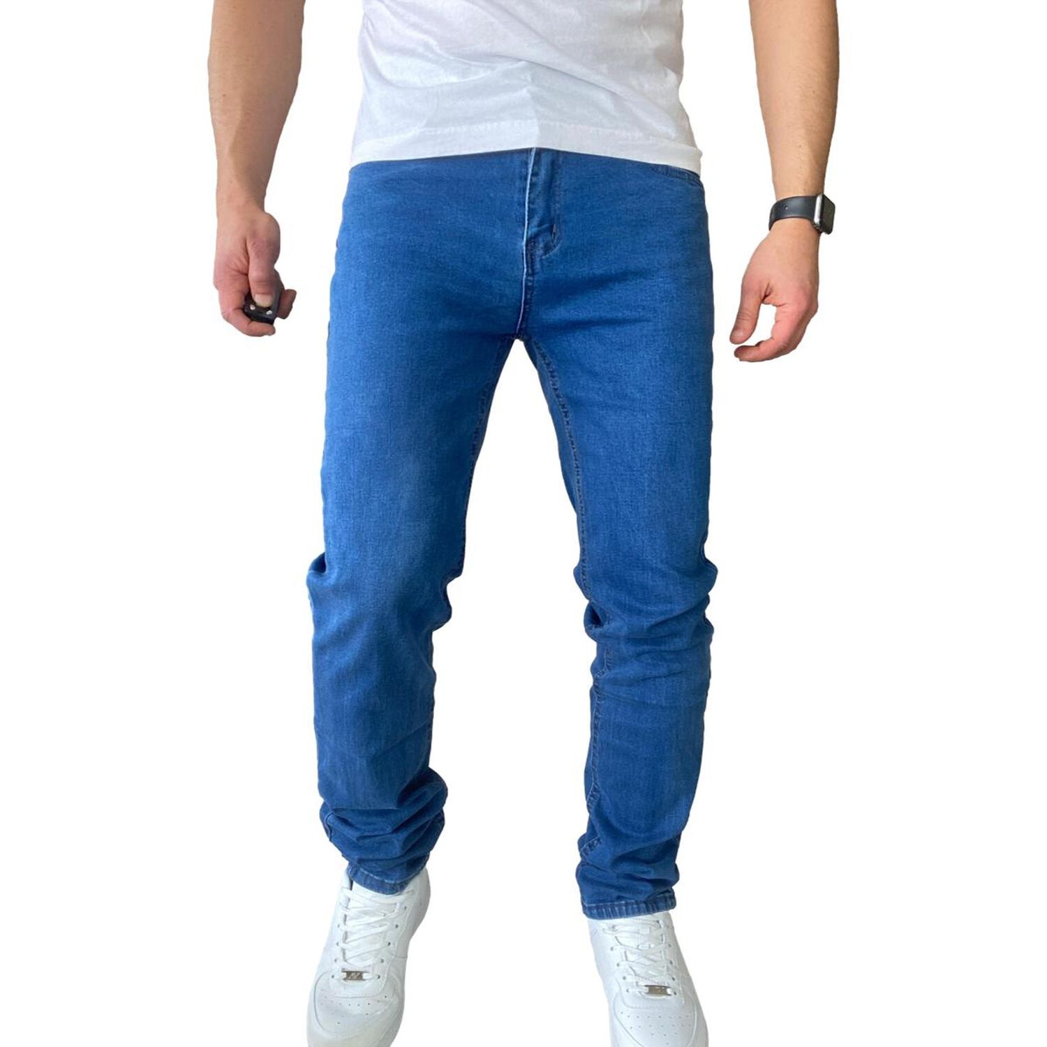 Jeans Hombre Elasticados Slim Fit Azul Medio image number 4.0