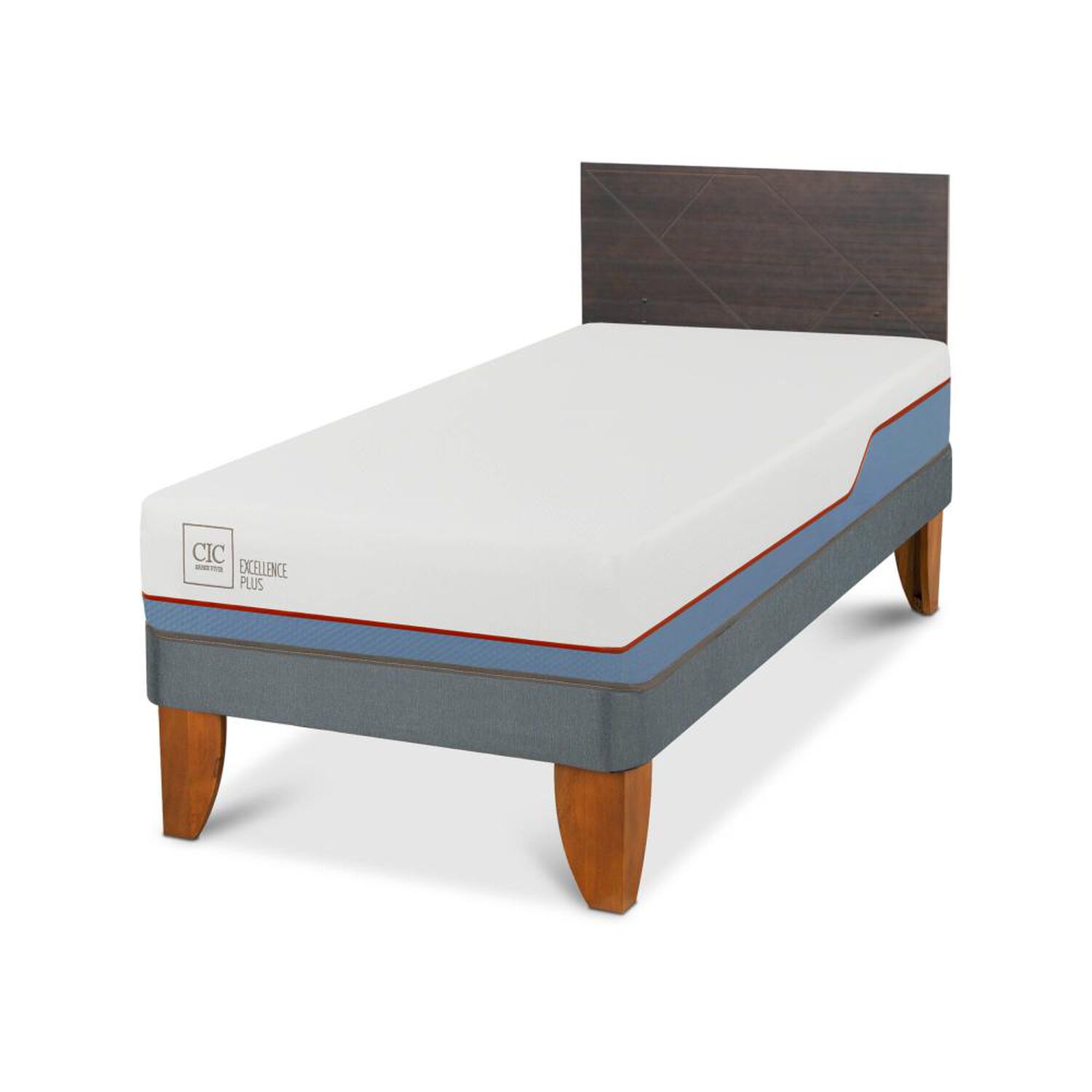 Cama Europea Cic Excellence Plus / 1.5 Plazas / Base Normal + Respaldo image number 1.0