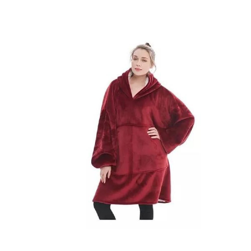 Poleron Felpa Con Capucha Manta Polar Bata Frazada Inviern image number 1.0