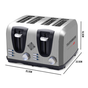Tostador Eléctrico 4 Rebanadas Acero Telefunken Easytoast Pro