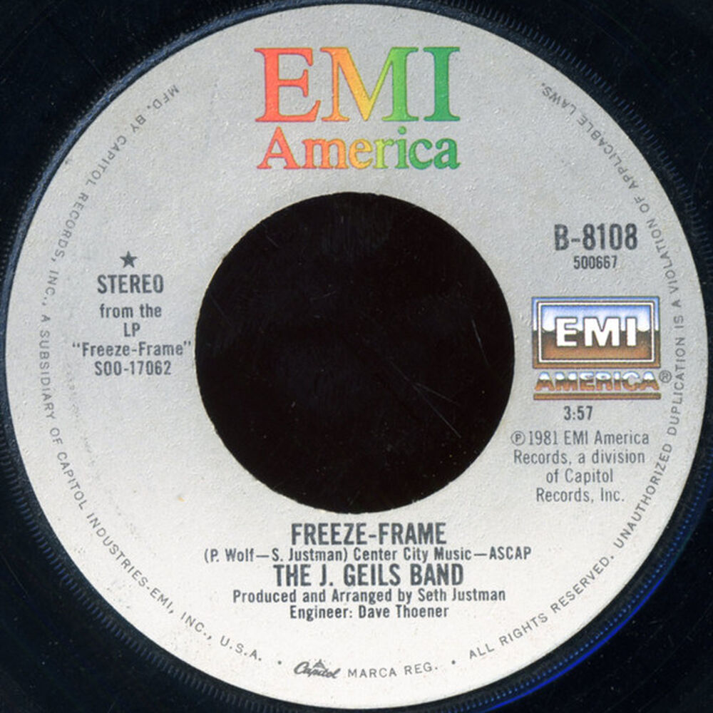J. Geils Band - Freeze-frame/flamethrower | 7" Single Vinilo Usado image number 2.0