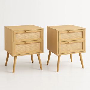 Pack De 2 Velador Eames Mesh Doble - Madera Clara