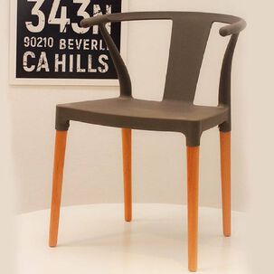 Pack 4 Sillas De Comedor N&oacute;rdicas Polipropileno Patas Madera