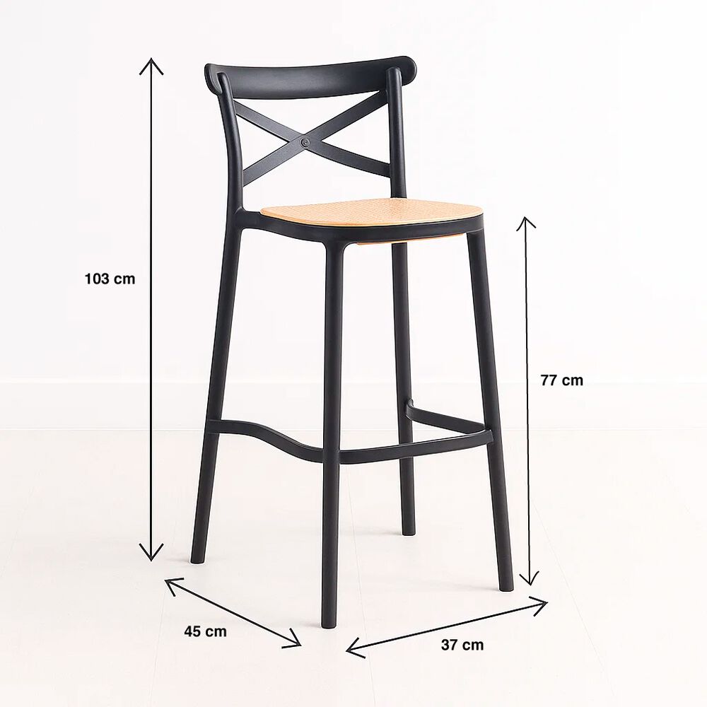 Pack De 4 Taburetes Crossback Danubio - Negros image number 3.0