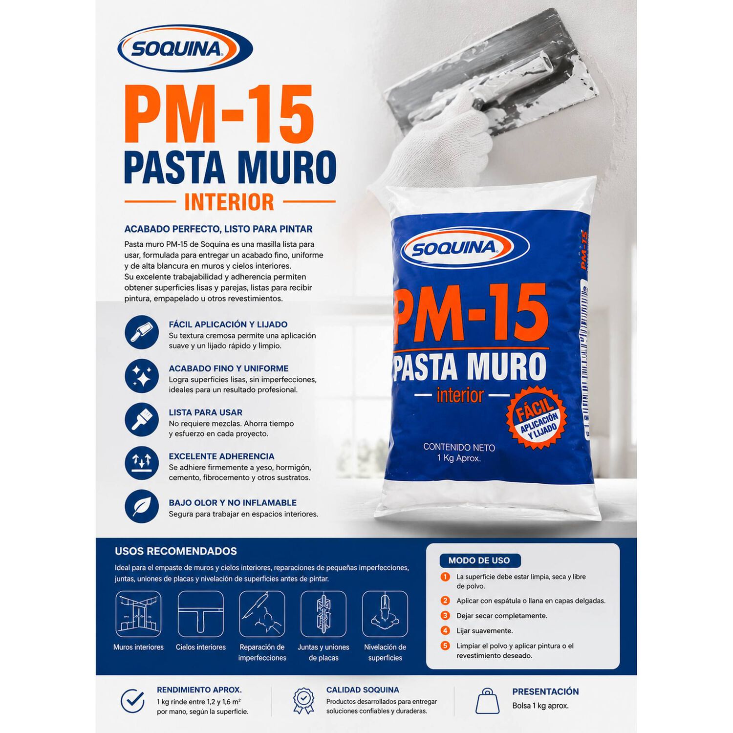 Pasta Muro Pm-15 Soquina Interior 1 Kg image number 2.0