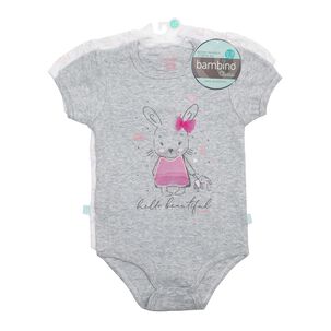 Bodys Manga Corta Set 2 Piezas Bambino 100% Algod&oacute;n Rosado