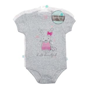 Bodys Manga Corta Set 2 Piezas Bambino 100% Algod&oacute;n Rosado