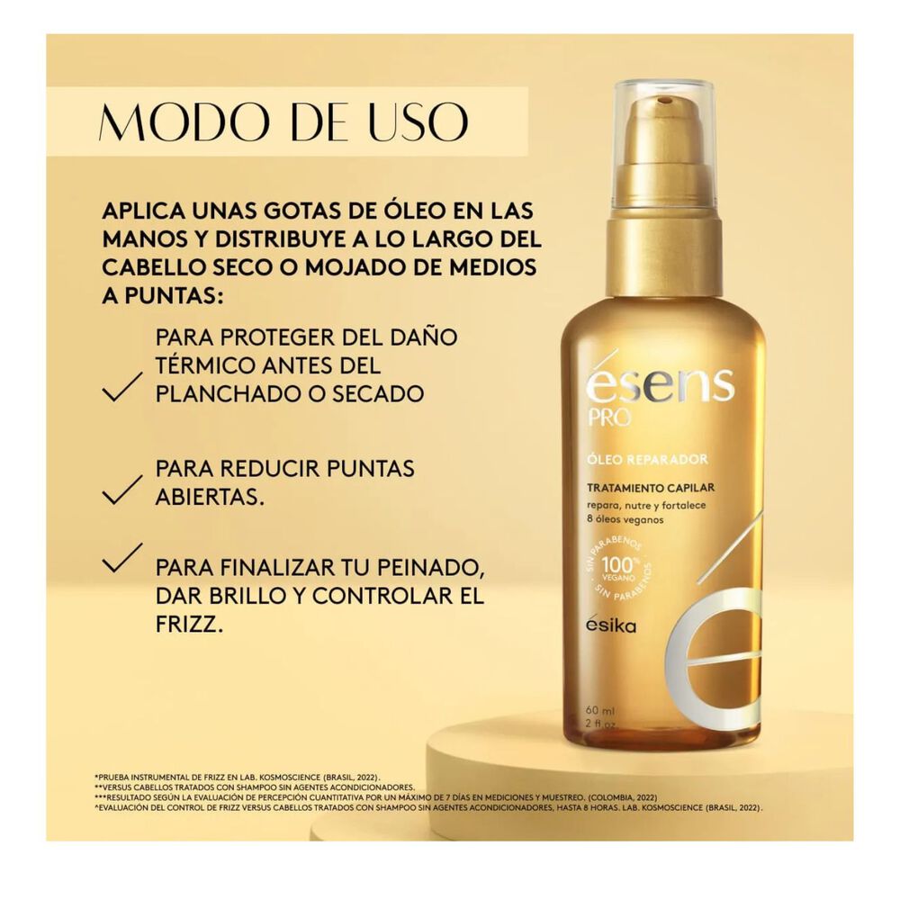 Oleo Reparador Y Fortalecedor Capilar Esens 60ml image number 2.0