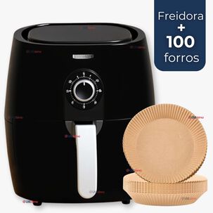 Freidora De Aire Premium 5 Litros 1350w+kit De 100 Forros De Papel Desechable