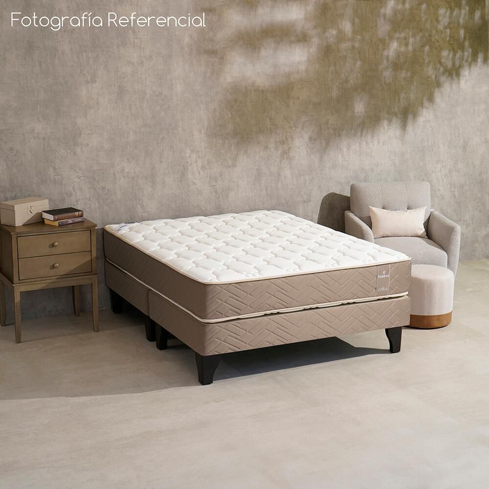Cama Europea Celta Bamboo / 2 Plazas / Base Dividida + Respaldo image number 3.0