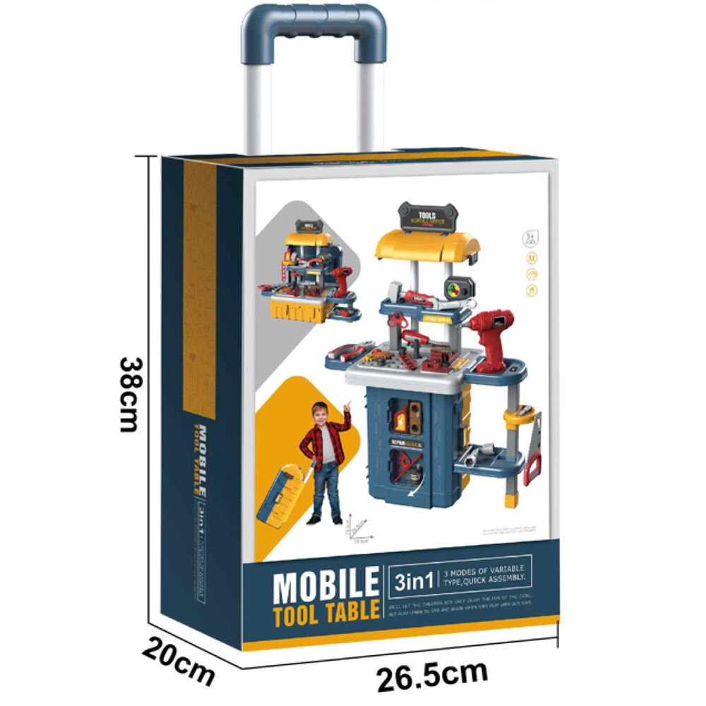 Juguete Set Maleta Herramientas 46 Piezas 3 En 1 Azul Infantil image number 2.0