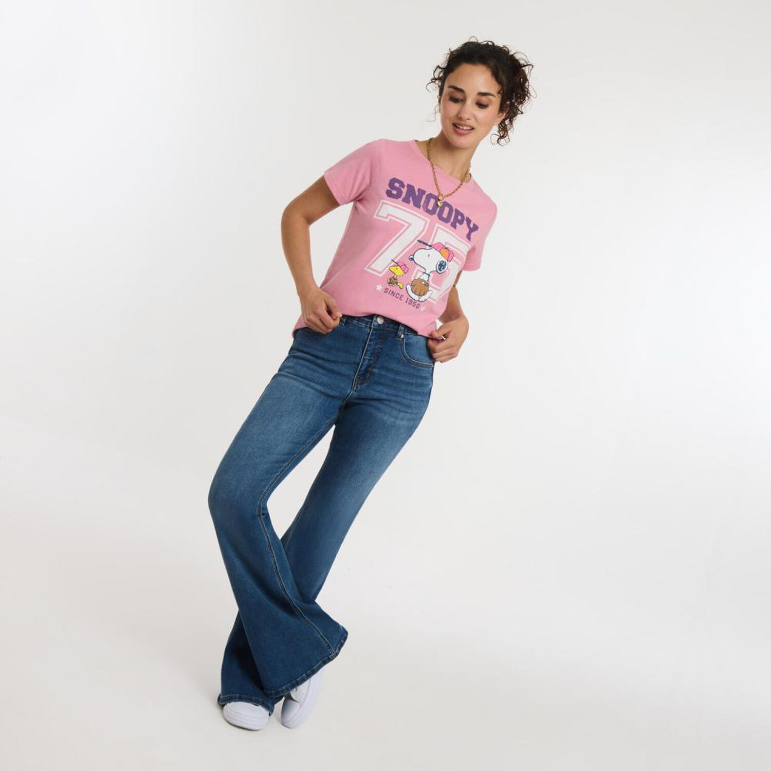 Polera Snoopy Manga Corta Cuello Redondo Mujer Freedom image number 1.0