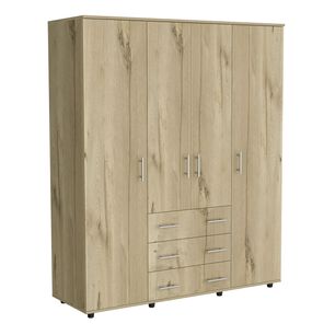 Closet 4 Puertas Caf&eacute; Claro Y Blanco 179x150x49,3 Cm