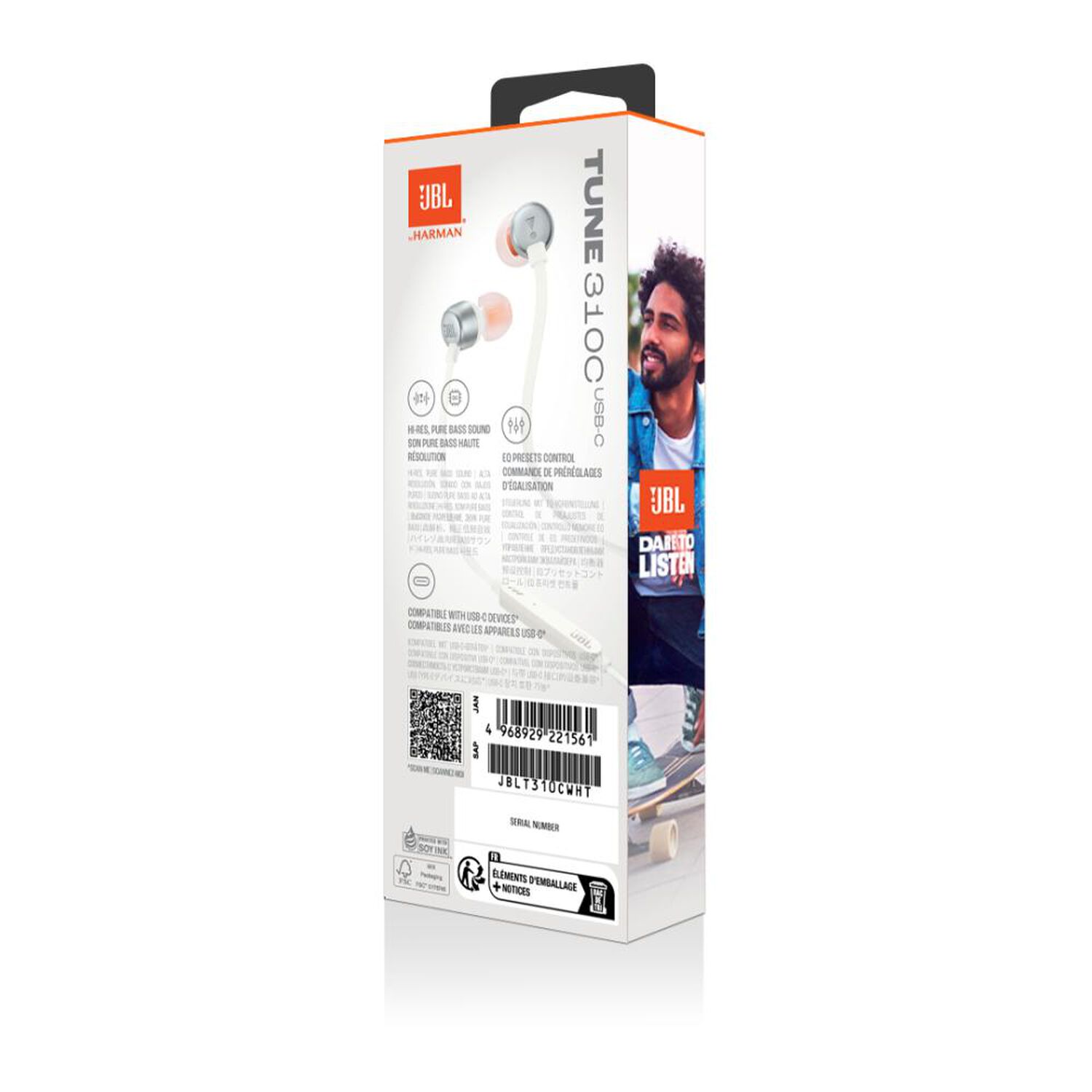 Aud&iacute;fonos JBL Tune 310C Blanco image number 1.0
