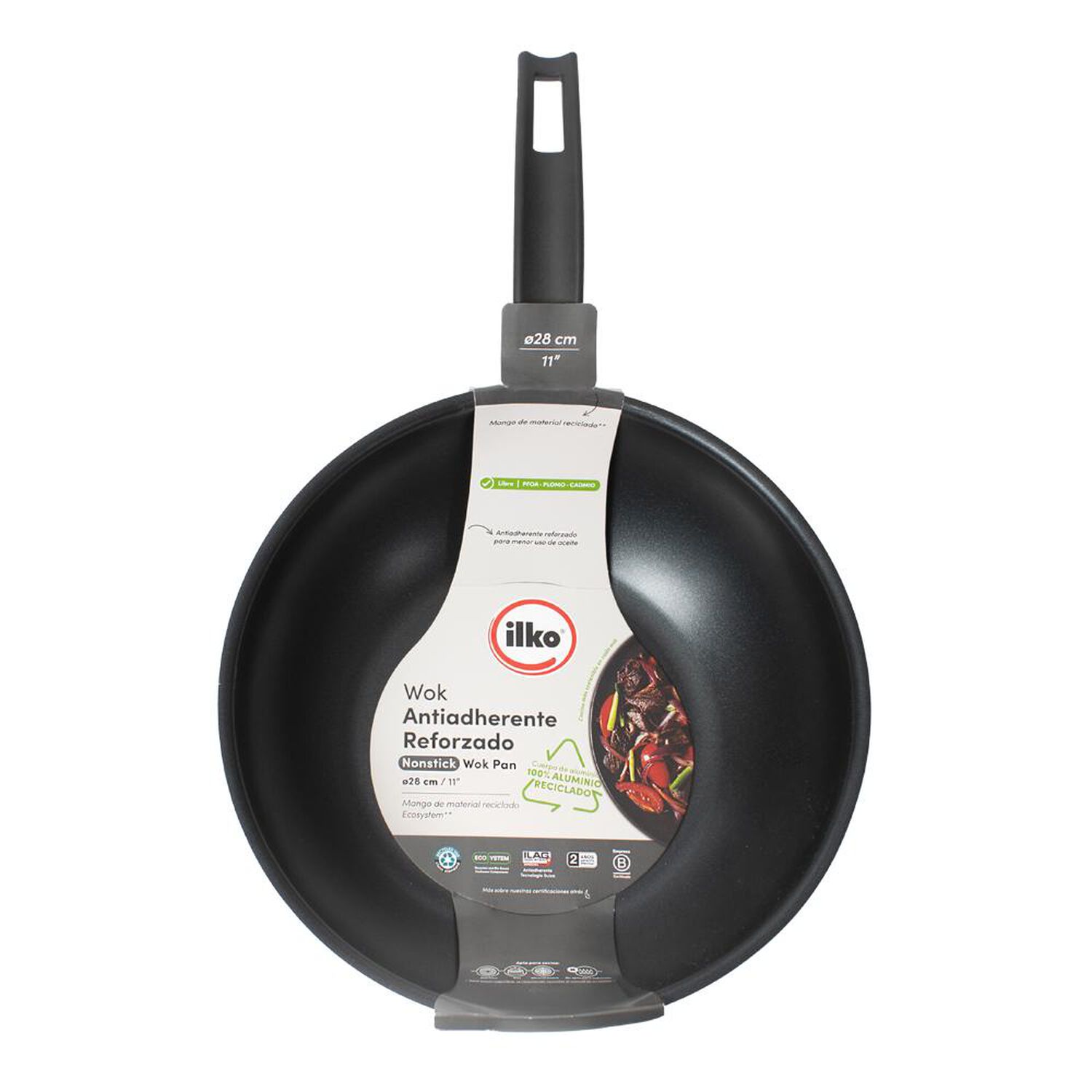 Wok 28cm Aluminio Reciclado Everyday Ilko image number 1.0