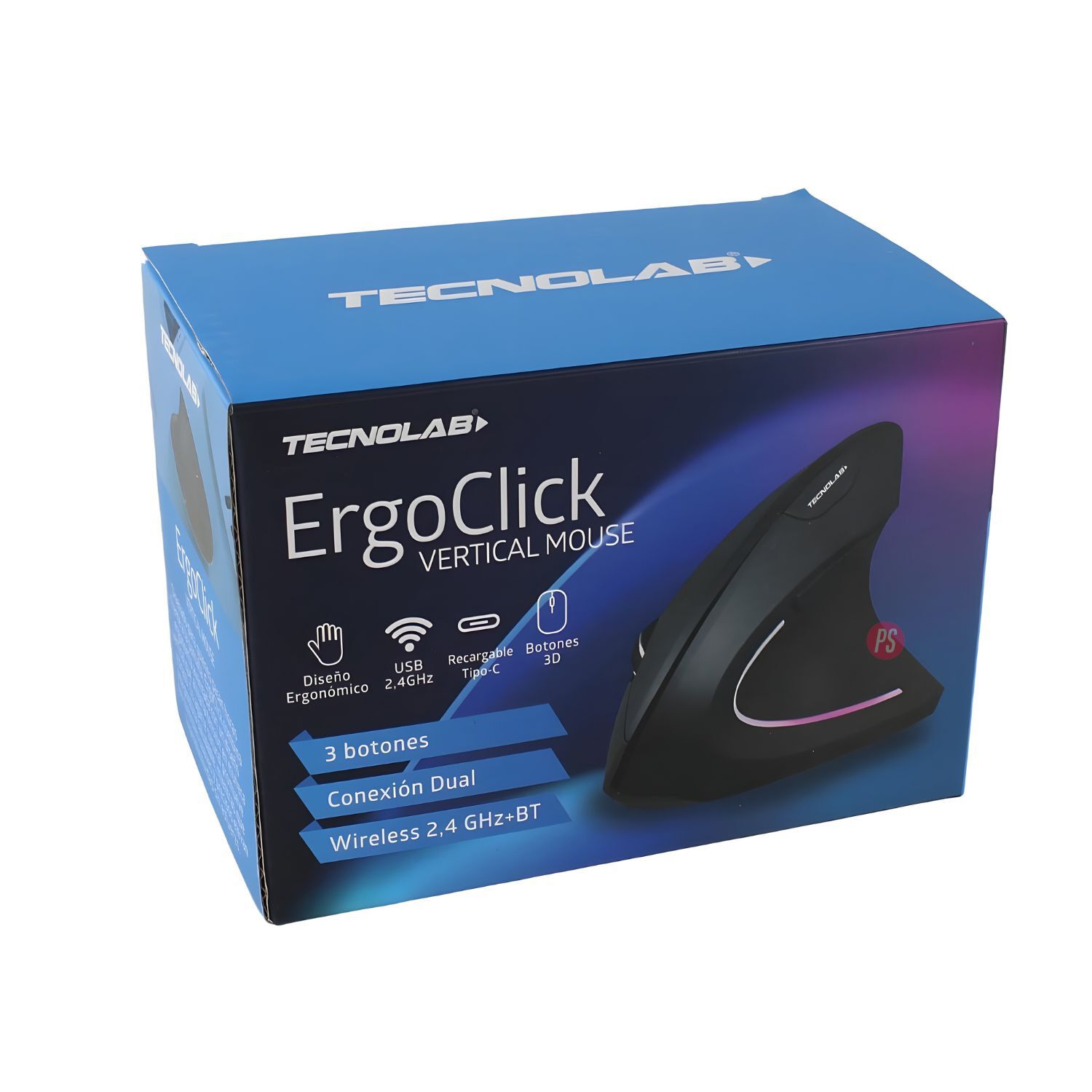 Mouse Vertical Ergon&oacute;mico Dual Usb + Bluetooth - Ps image number 3.0