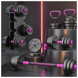 Set Mancuernas Barra Ajustables 20 Kg 3 En 1