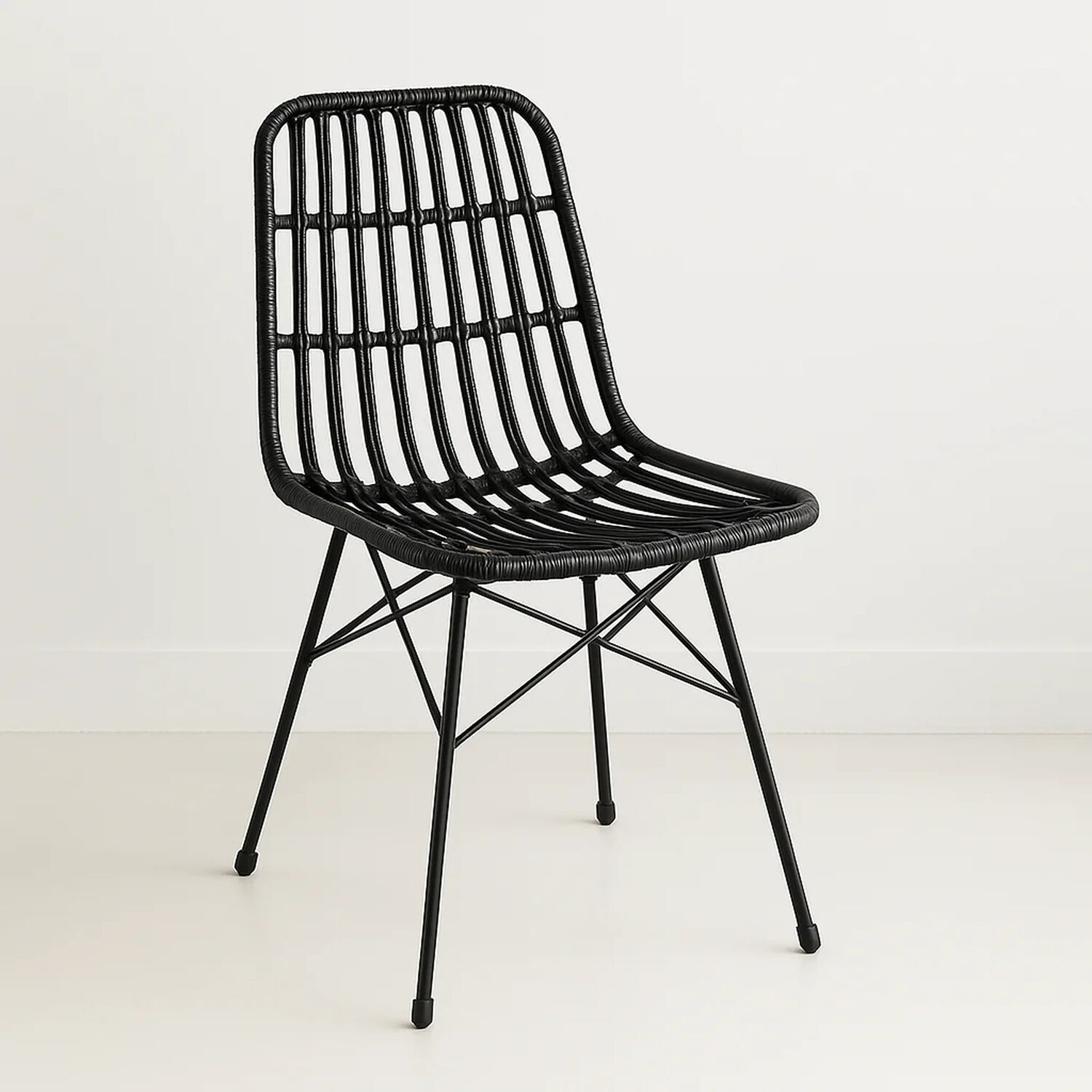 Silla De Comedor Terraza Rattan Grecia Color Negro image number 0.0