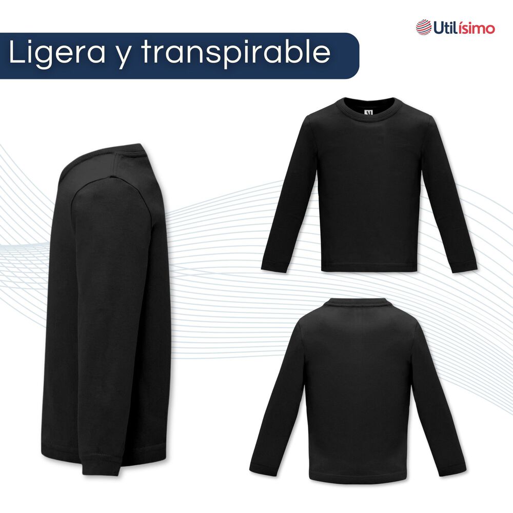 Pack 3 Camisetas Bamb&uacute; Primera Capa Ni&ntilde;o Manga Larga Cuello Redondo image number 7.0