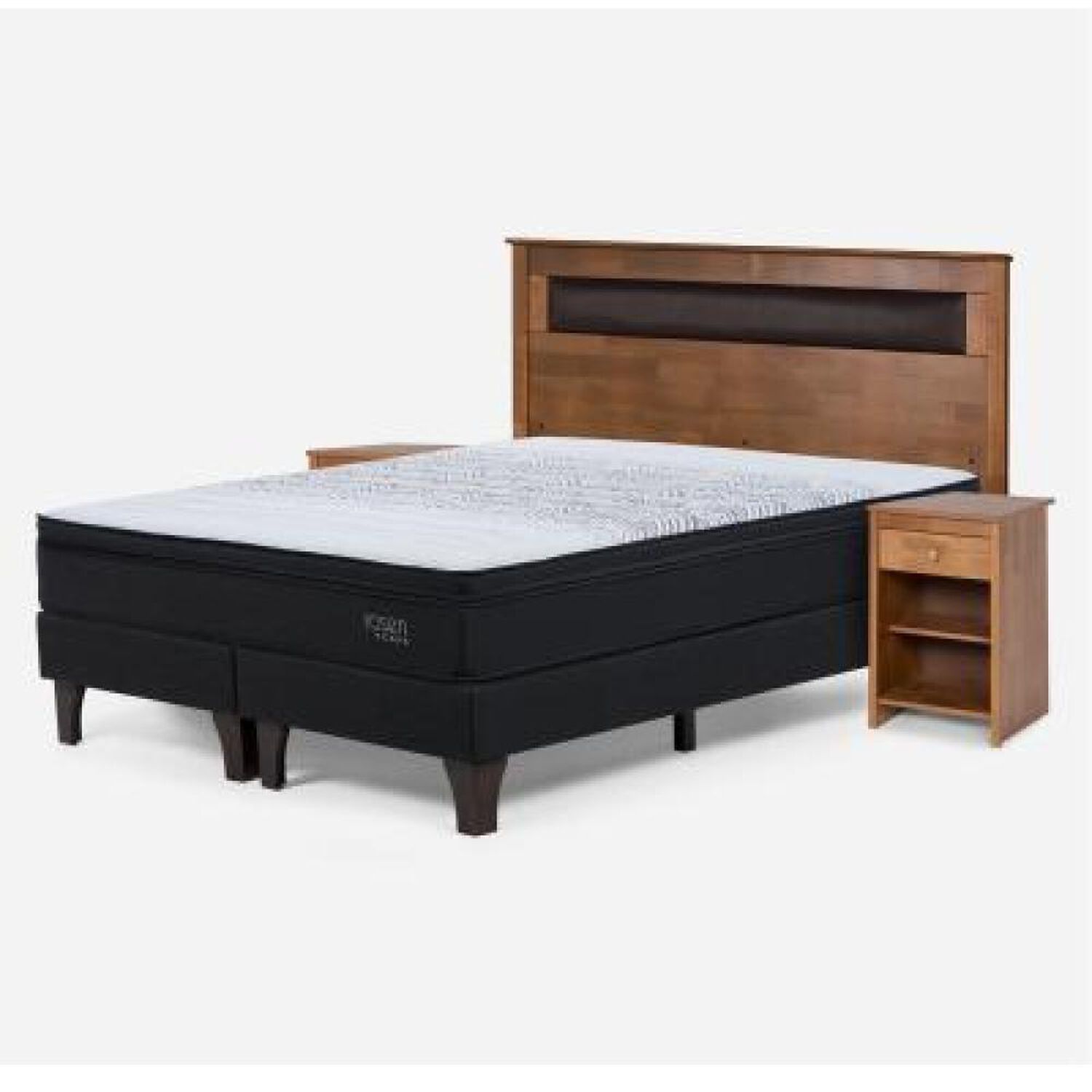 Cama Europea Rosen Tempo / 2 Plazas / Base Dividida + Set De Maderas image number 7.0