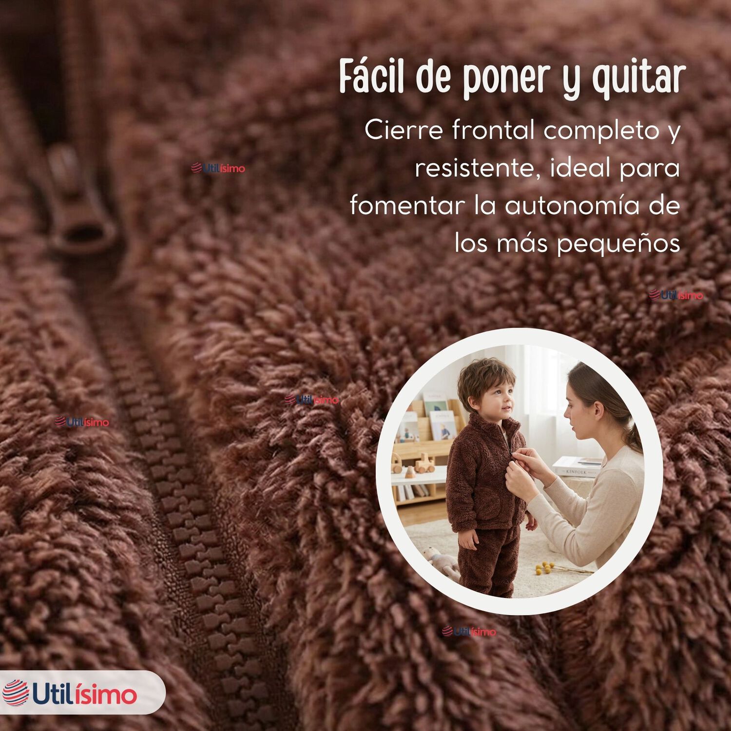 Conjunto 2 Piezas Buzo Poler&oacute;n Pantal&oacute;n Bebe Ni&ntilde;o Poli&eacute;ster Brown image number 7.0