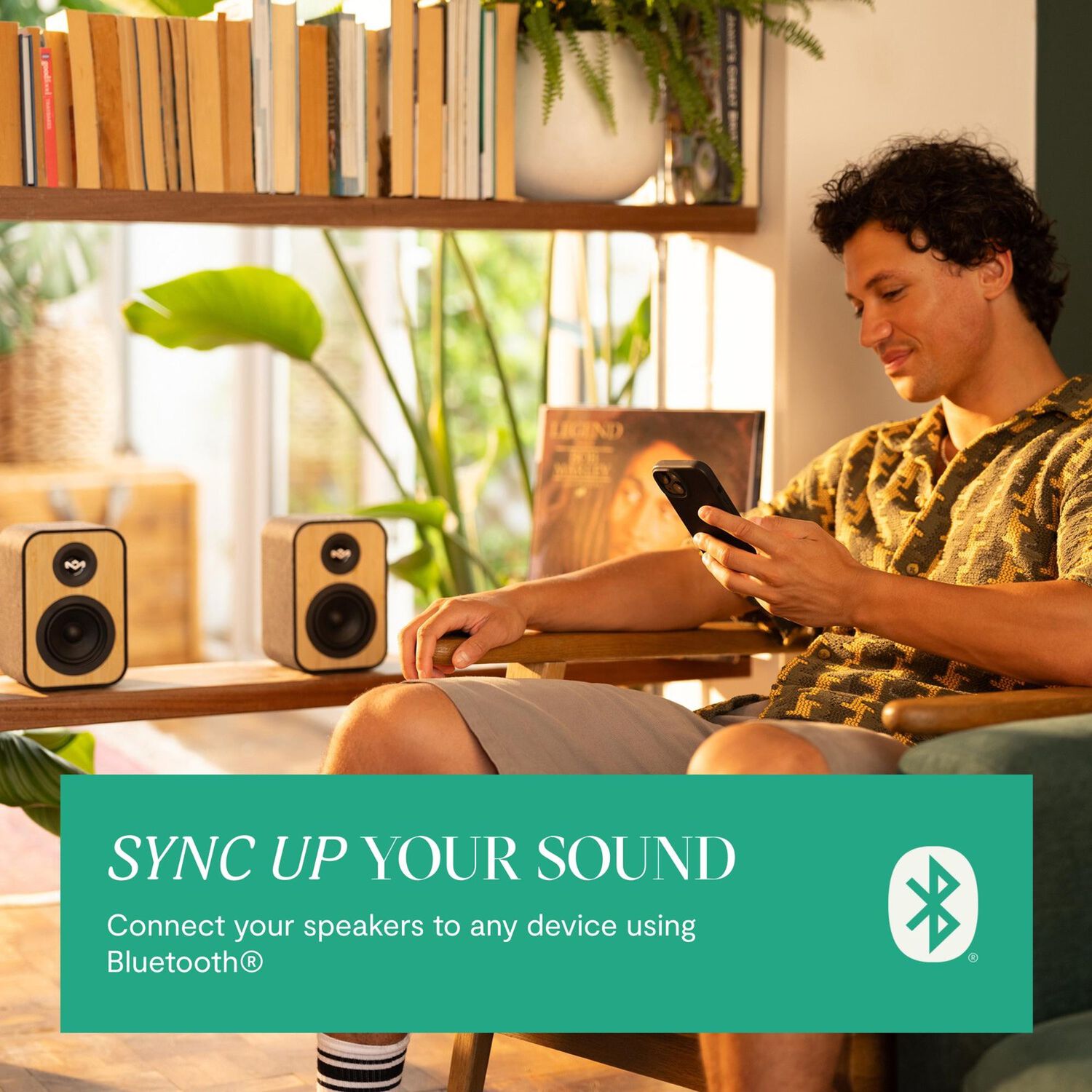 Parlantes Bluetooth 5.3 Uplift Bookshelf Negros Marley image number 5.0