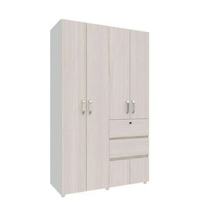 Cl&oacute;set Niebla 4 Puertas 2 Cajones 120x200x50 Cm Blanco