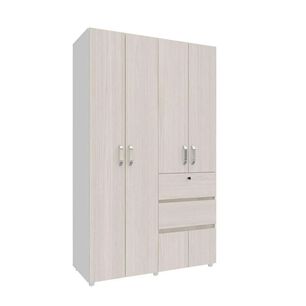 Cl&oacute;set Niebla 4 Puertas 2 Cajones 120x200x50 Cm Blanco