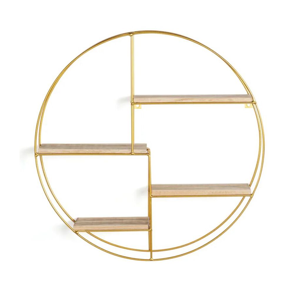 Estante De Pared Flotante Redondo De Metal 4 Repisas image number 0.0