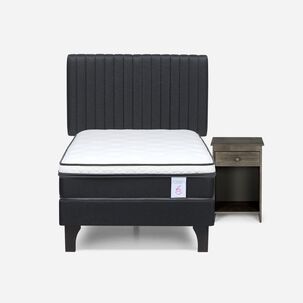 Cama Europea Rosen New Style 6 / 1.5 Plazas / Base Normal + Set De Maderas