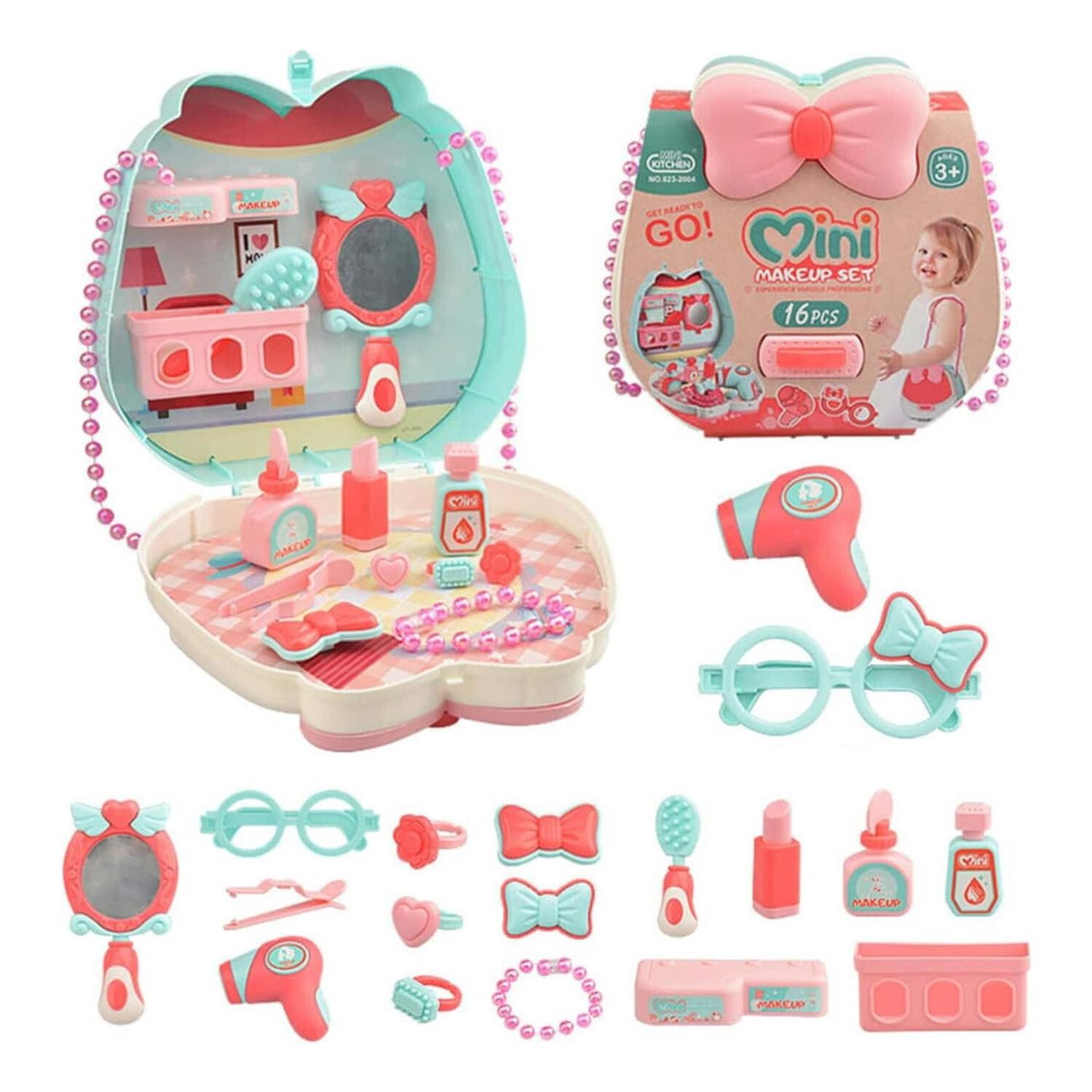 Kit Bolso Mini Make Up Maquillaje Infantil Aprendizaje 16 Piezas image number 2.0