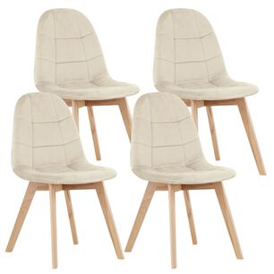 Pack 4 Sillas Capitonne Velvet Beige