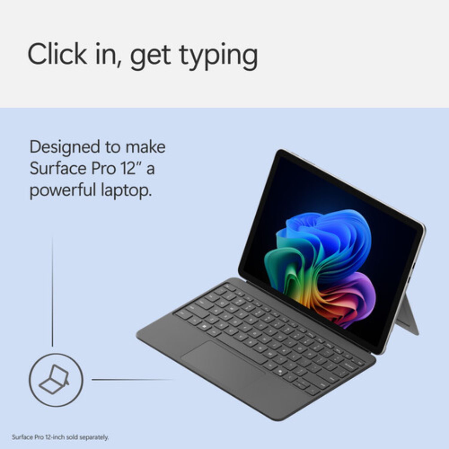 Surface Pro Cobertor Teclado Ingl&eacute;s Para Surface Pro 12" - Slate image number 1.0