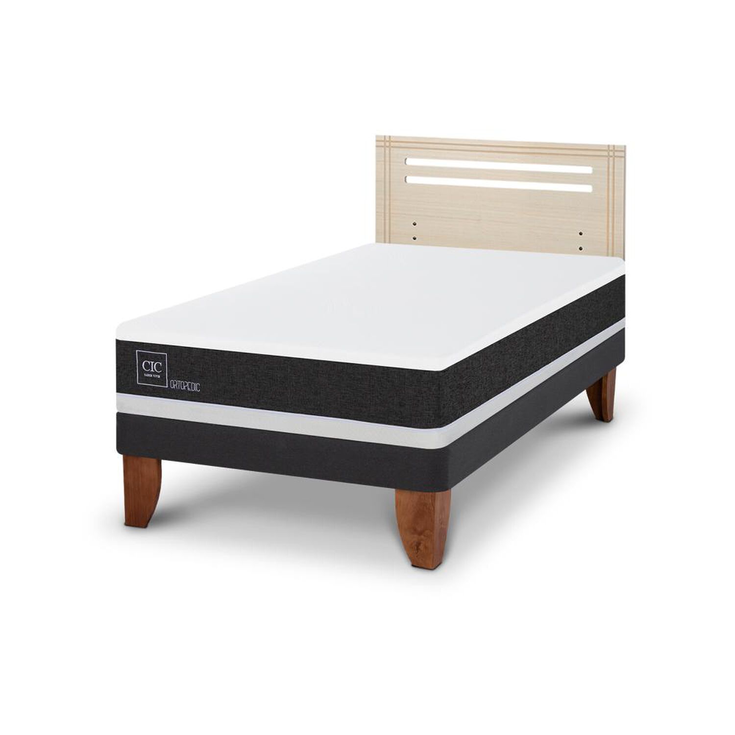 Cama Europea Cic Ortopedic / 1.5 Plazas / Base Normal + Respaldo image number 3.0
