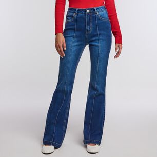 Jeans Tiro Medio Flare Mujer Freedom