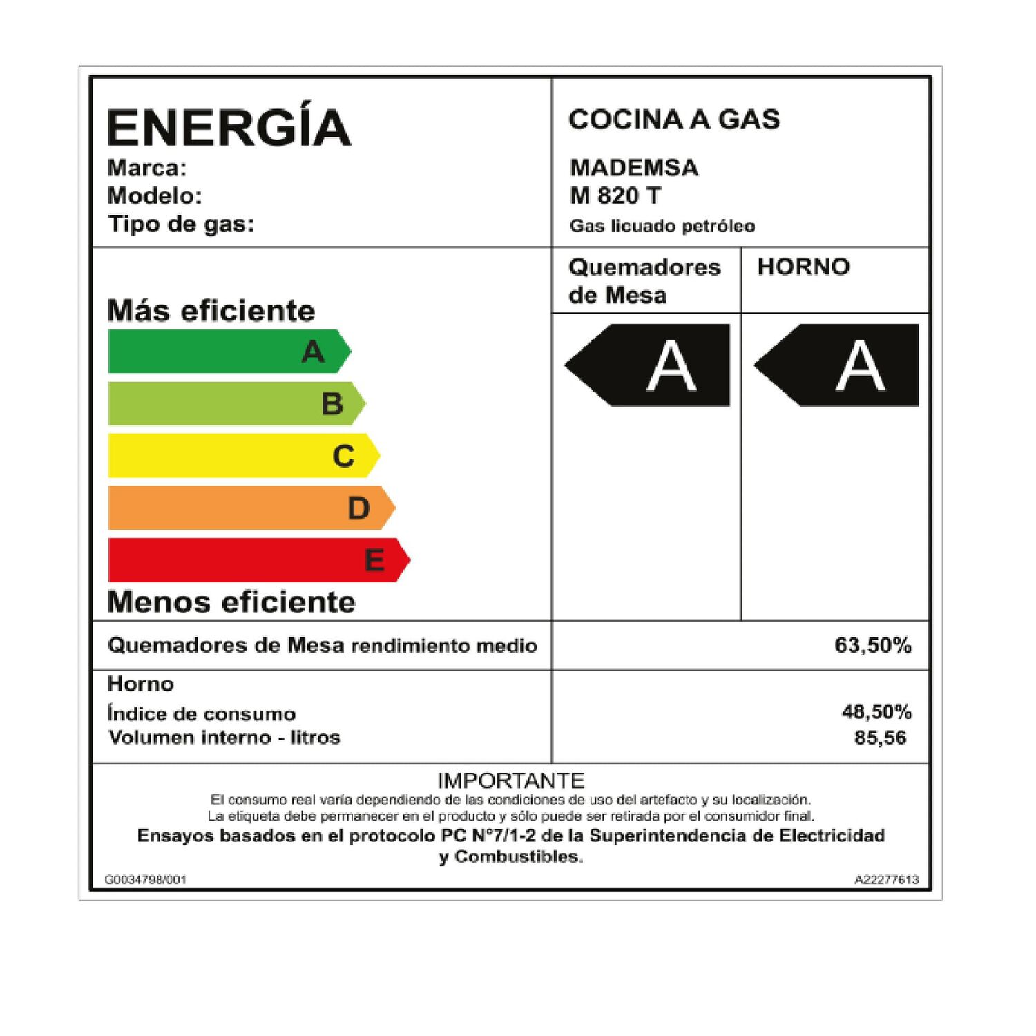 Cocina A Gas 6 Platos Mademsa Quemadores Laterales M 820 T image number 10.0