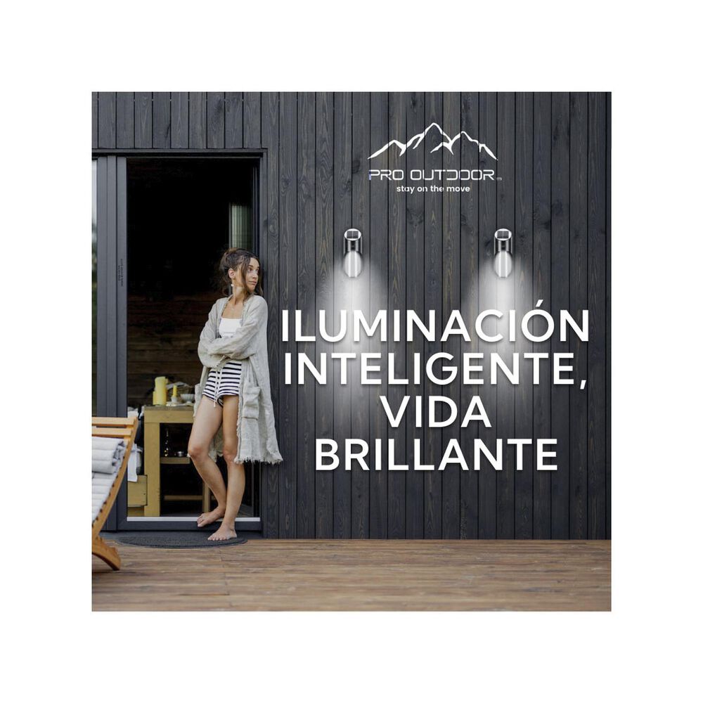 Pack 4 Aplique Led Solar Para Exterior Negro image number 4.0