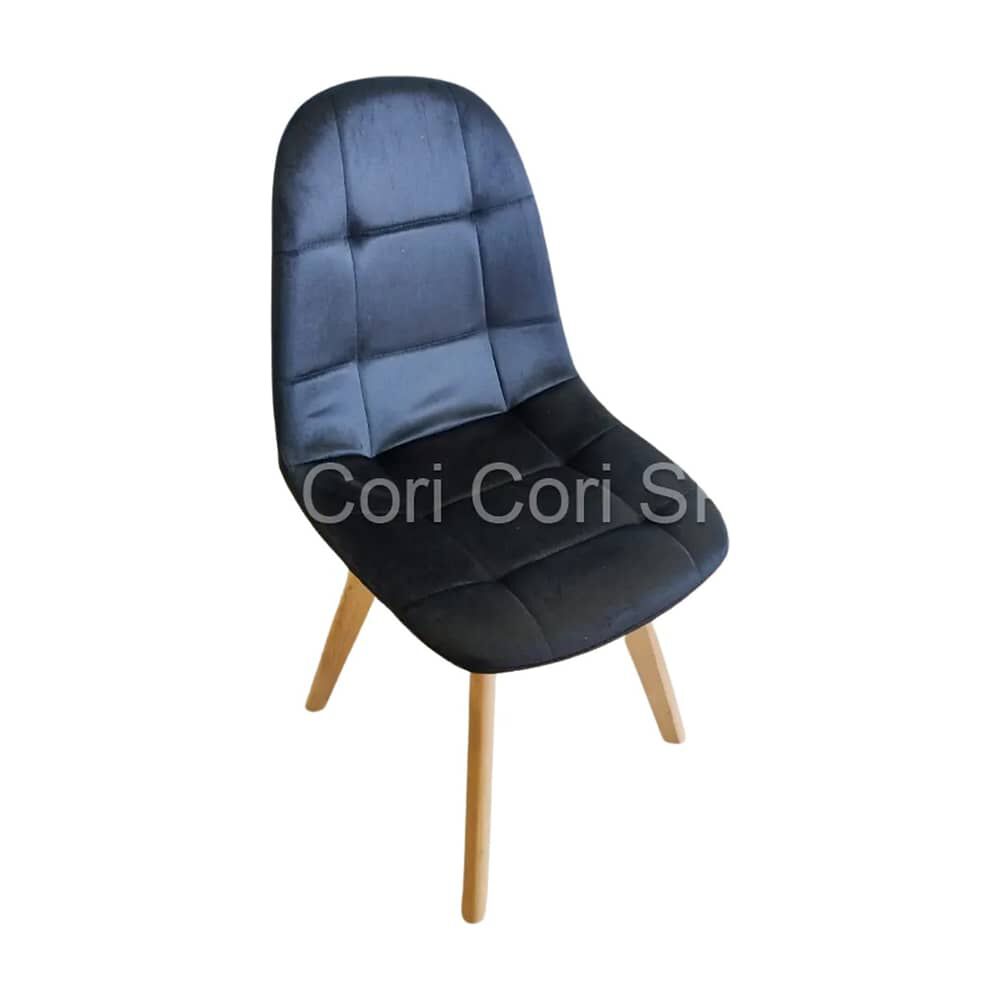 Pack 4 Sillas Capitonne Velvet Negro image number 2.0