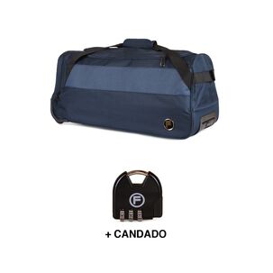 Bolso De Viaje Con Ruedas Kross M 89 Lts Azul + Candado F