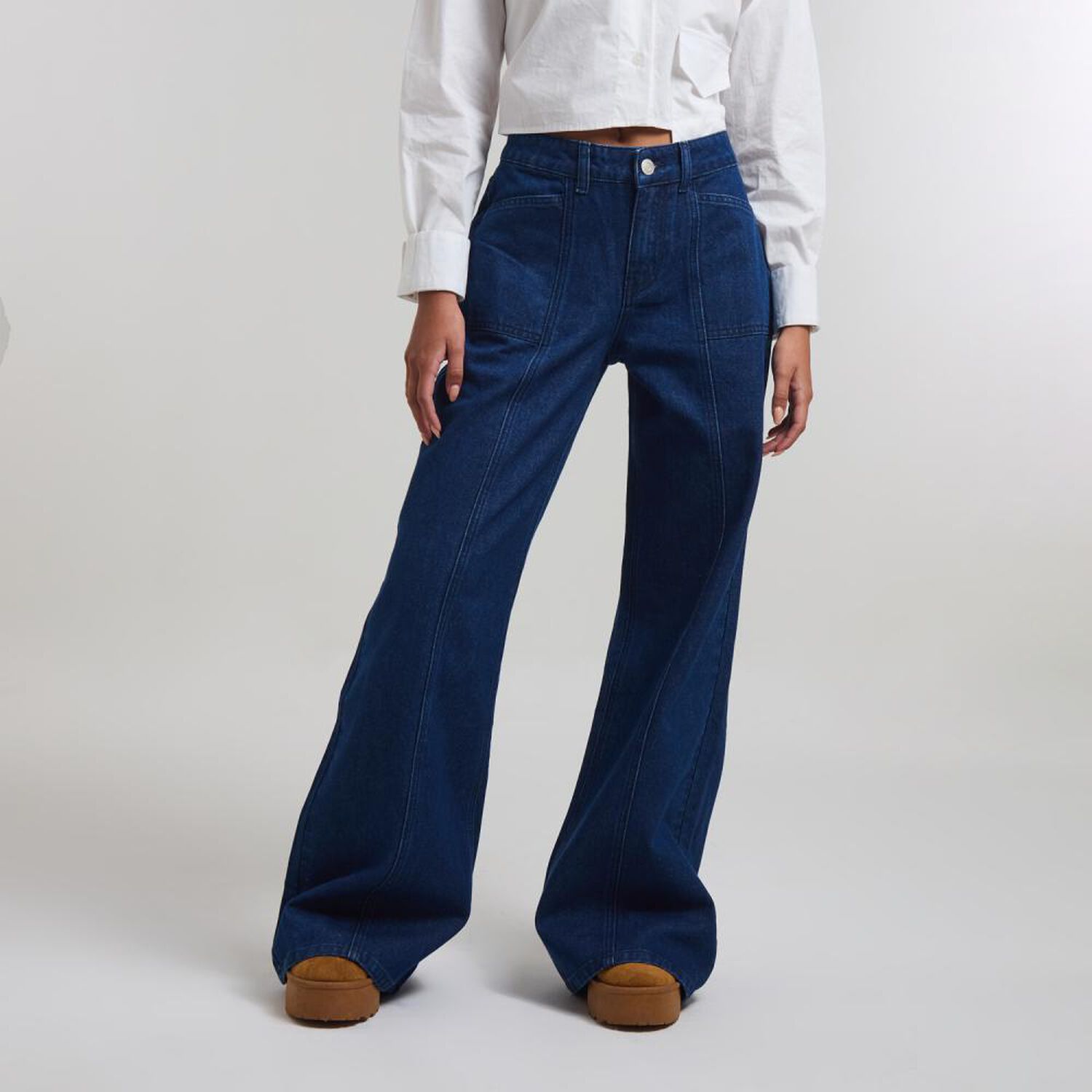 Jeans Tiro Medio Palazzo Mujer Freedom image number 0.0