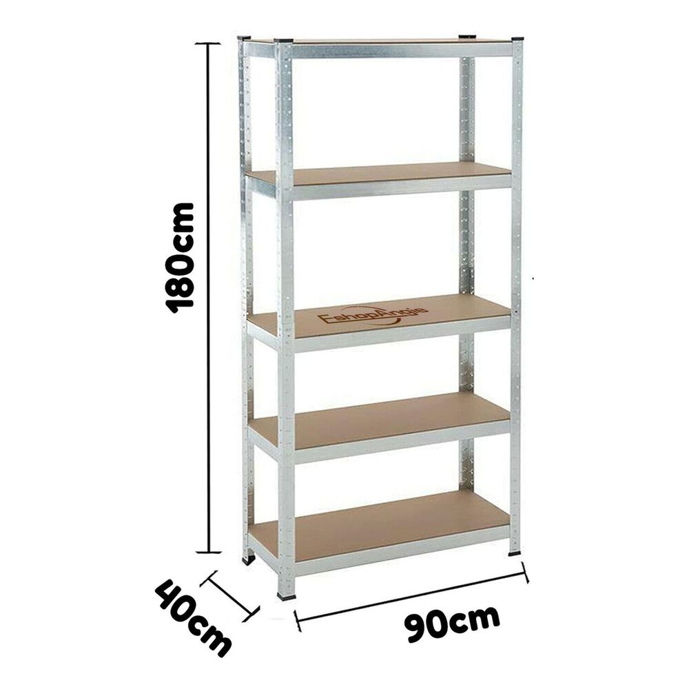 Estante Rack Galvanizado 180x90x40 Cm 5 Niveles Ajustables image number 5.0